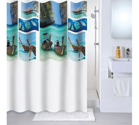 Штора для ванной комнаты Milardo 180*180 см, PEVA, Paradise sky, 534V180M11