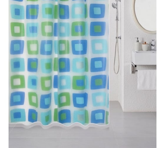 Штора для ванной комнаты Milardo 180*180 см, PEVA, Wonderful Cubes, 506V180M11