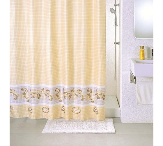 Штора для ванной комнаты Milardo 180*200 см, полиэстер, beige fresco, SCMI013P