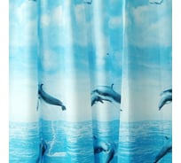 Штора для ванной комнаты Milardo 180х180 см, PEVA, Dolphins, 519V180M11