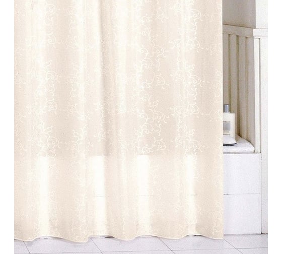 Штора для ванной комнаты Milardo 180х200 см, полиэстер, beige leaf, SCMI082P