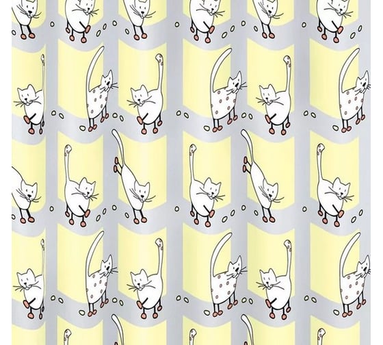 Штора для ванной комнаты Milardo 180*180 см, PEVA, Cozy cats, 528V180M11