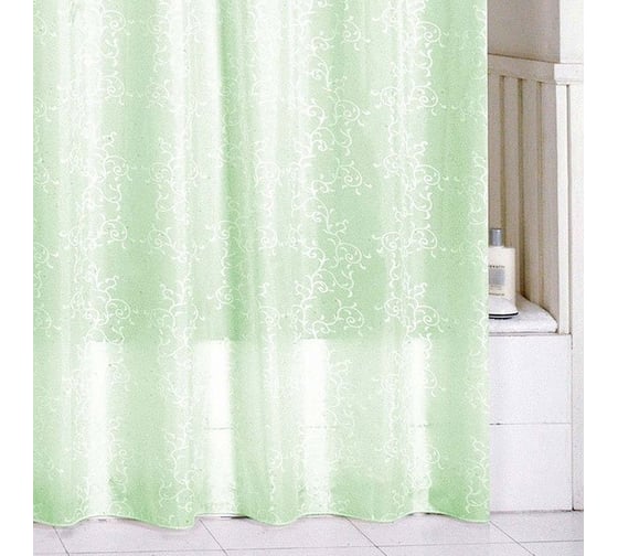 Штора для ванной комнаты Milardo 180х200 см, полиэстер, green leaf, SCMI084P