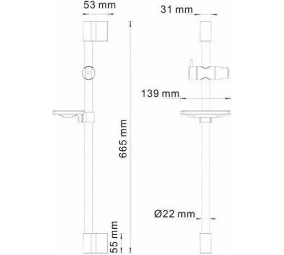 Душевой комплект WasserKRAFT 66,5 см A063