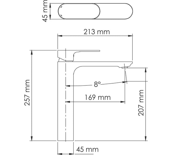 Смеситель для раковины WasserKRAFT Dinkel 5803H