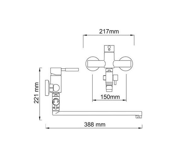 Смеситель для ванны с длинным изливом WasserKRAFT Wern 4202L