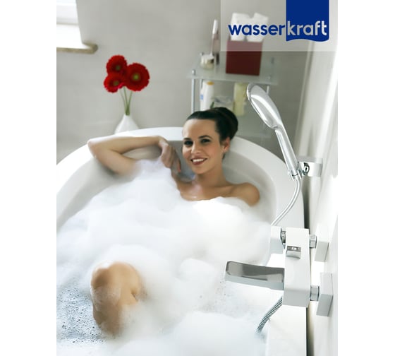 Смеситель для ванны с коротким изливом WasserKraft Aller 1061WHITE