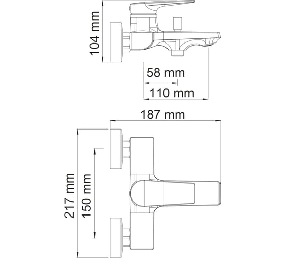 Смеситель для ванны с коротким изливом WasserKRAFT Lopau 3201