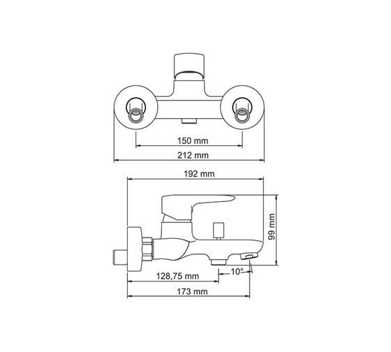 Смеситель для ванны с коротким изливом WasserKRAFT Vils 5601