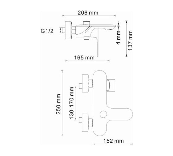 Смеситель для ванны с коротким изливом WasserKRAFT Dinkel 5801
