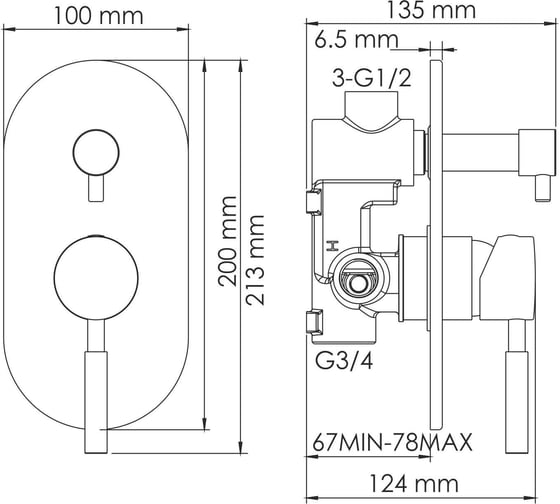 Смеситель для ванны и душа WasserKRAFT Main 4141