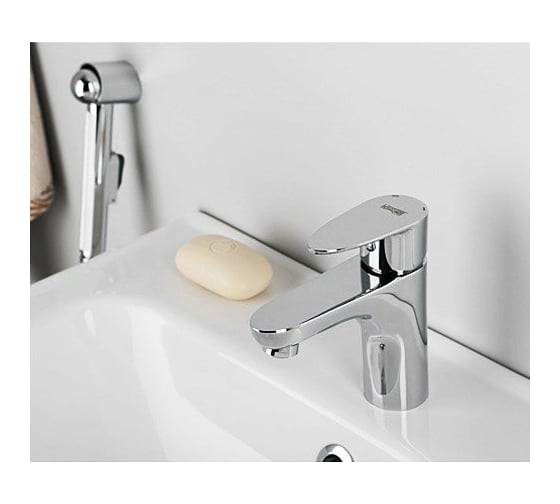 Смеситель для раковины с гигиенической лейкой WasserKraft Leine 3508