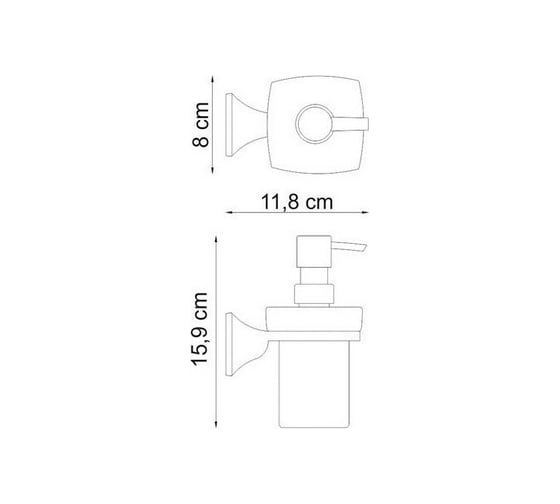Дозатор для жидкого мыла WasserKraft Wern K-2599 стеклянный, 230 ml