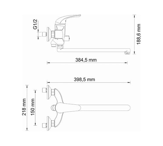 Смеситель для ванны с длинным изливом WasserKRAFT Rossel 2802L