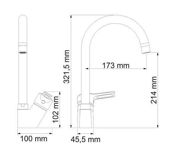 Смеситель для кухни с поворотным изливом WasserKRAFT Ruhr 24407