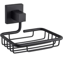 Мыльница Zenfort металлическая с держателем коллекция "квадро", черный, 102305