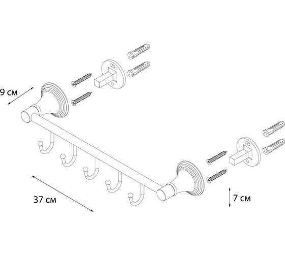 Планка FIXSEN LUKSOR 5 крючков 71605-5B