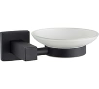 Стеклянная мыльница с держателем Zenfort коллекция "квадро", черный, 102304