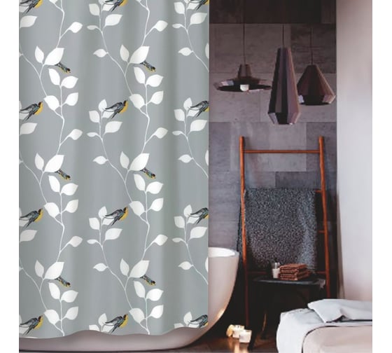 Штора для ванной Zenfort "весна" полиэстер 180x200см, 12 колец, мультиколор, 104201 1