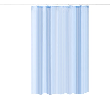 Штора для ванной Zenfort "жаккард" полиэстер, 180x200 см, 12 колец, с утяжелителем, голубой 104236