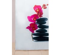 Штора для ванной Zenfort "орхидея" полиэстер, 180x200 см, 12 колец, с утяжелителем, мультиколор 104218