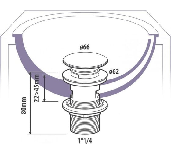 Сифон Nova 1 1/2"- ø40/50 гофрированный (удлиненный), с механизмом click-cluck, l=1400 мм 2011