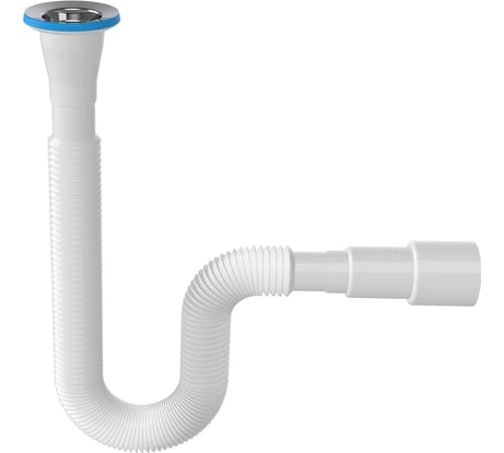 Сифон гофрированный Nova эконом не разборный (длина 750 мм, выпуск 64 мм, сталь 430, длина винта 65 мм, выход гибкая труба 40/50) 1209