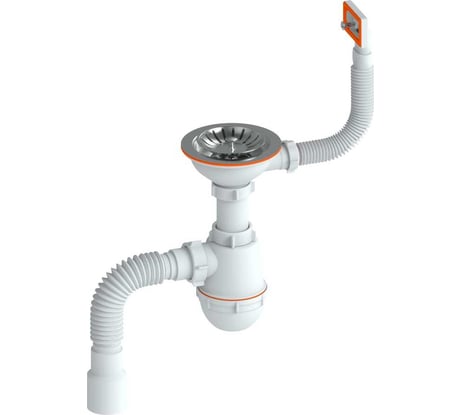 Сифон Ростовская мануфактура сантехники сем-п (п) для мойки (прямоугольный перелив пластиковый шток) РМС СЕМ-П (П)