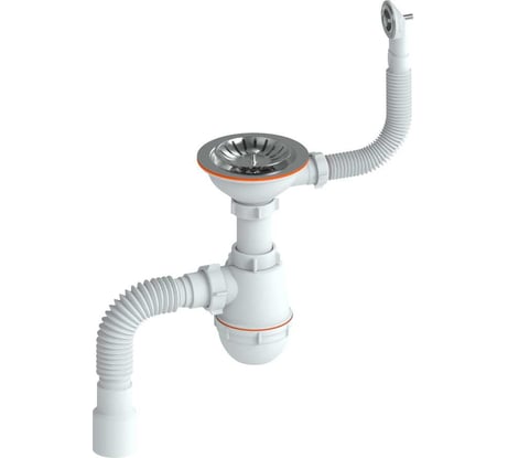 Сифон Ростовская мануфактура сантехники сем-к (п) для мойки (круглый перелив пластиковый шток) РМС СЕМ-К (П)