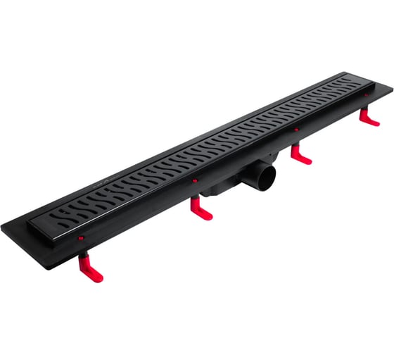 Душевой лоток MIANO HARMONY BLACK EDITION черный, боковой слив D50, 800 мм MS-80HB