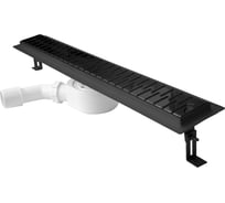 Душевой лоток Miano MEDIUM BLACK EDITION, черный, из нержавеющей стали, поворотный слив D40/50 MN-70MB