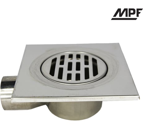 Металлический угловой трап MPF 15х15 см гидрозатвор ИС.110446