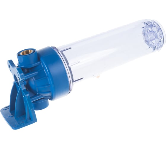 Корпус АКВА ПРО 10SL ХВС 1/2" прозрачный, ключ и скоба FHPR12 444