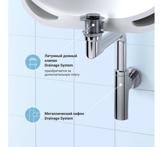 Металлический сифон для раковины Wellsee Drainage System 182124000