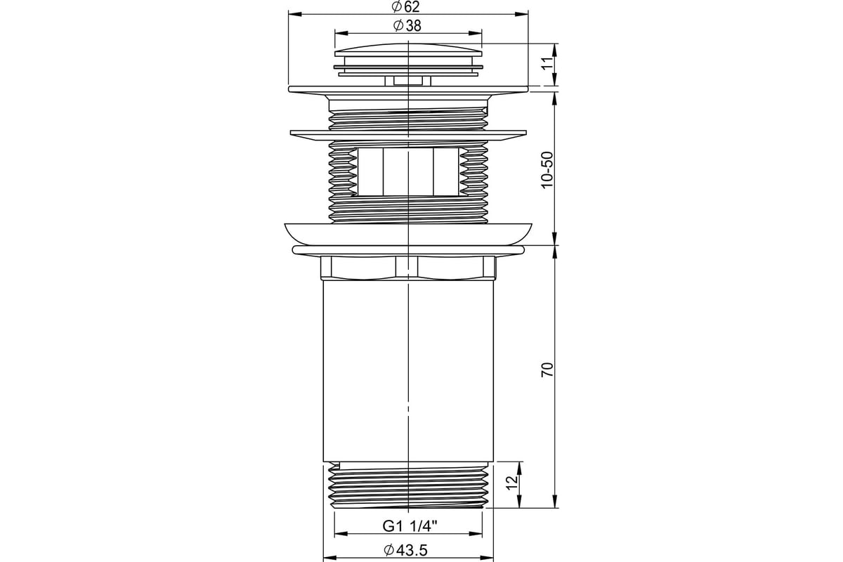 Донный клапан для раковины Wellsee Drainage System с переливом 182130000 -  выгодная цена, отзывы, характеристики, фото - купить в Москве и РФ