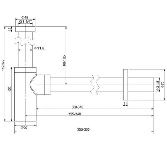 Сифон для раковины Wellsee Drainage System 182106000
