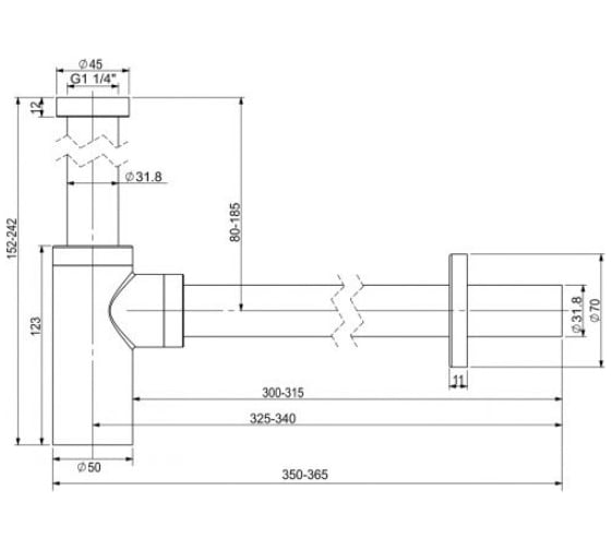 Сифон для раковины Wellsee Drainage System 182108000