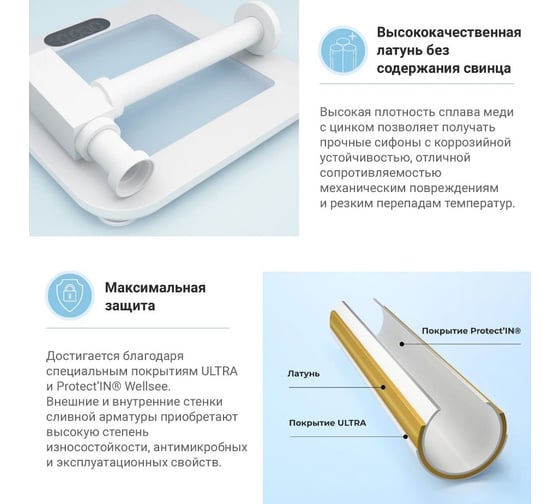 Сифон для раковины Wellsee Drainage System 182113000