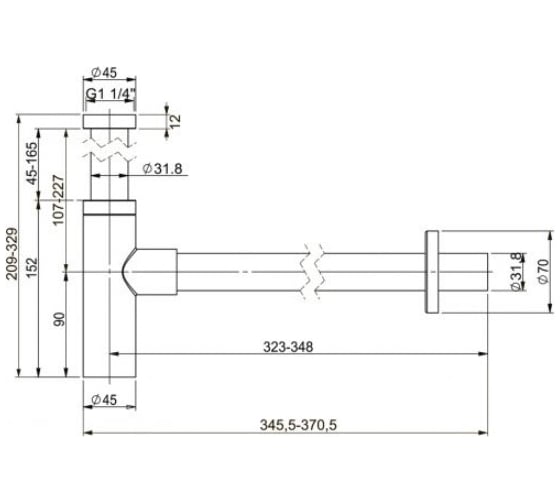 Сифон для раковины Wellsee Drainage System 182119000