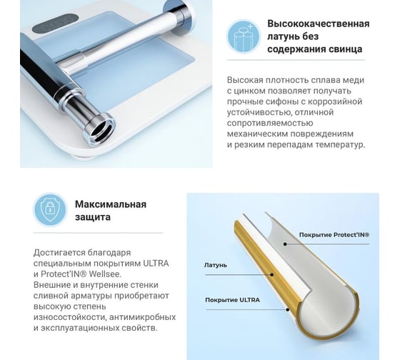 Сифон для раковины Wellsee Drainage System 182119000