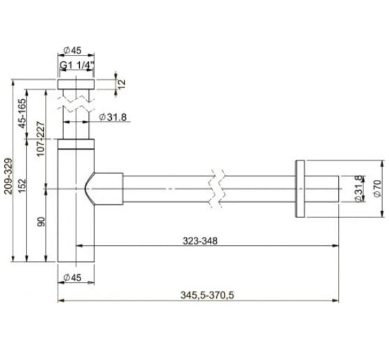 Сифон для раковины Wellsee Drainage System 182120000