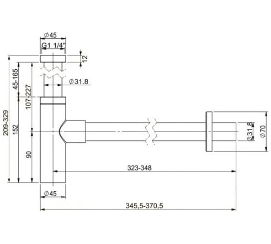 Сифон для раковины Wellsee Drainage System 182123000