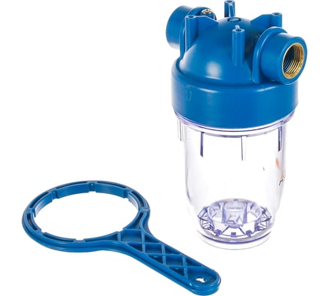 Корпус фильтра АКВА ПРО прозрачный 5SL, резьба 3/4, комп: ключ, кронштейн FHPR-5SL34 448