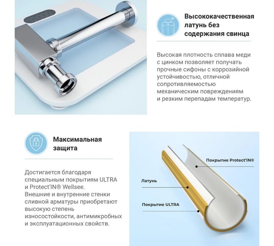Сифон для раковины Wellsee Drainage System 182109000