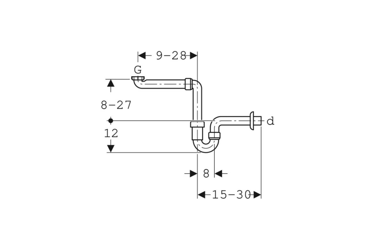 U-образный сифон GEBERIT 151.107.11.1 ПП белый с отводом 00000004980 ...