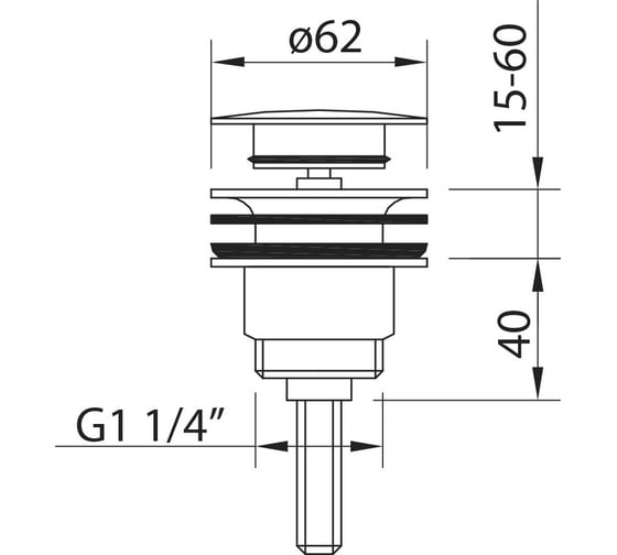 Донный клапан CLEVER QUICK-CLAC LEO 1-1/4" матовый белый 60701