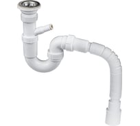 Сифон для выпуска MasterProf 40-52 мм, прямоточный, 1.1/2x40, с нерж.решеткой, гофротрубой 40x40/50, дополнительным патрубком с отводом для с/м ИС.110680 30680162