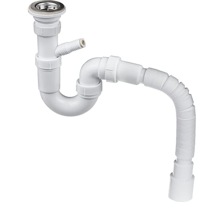 Сифон для кухонной мойки MasterProf 2 в 1, 1.1/2"х40,с и без отвода для стиральной машины с гибким соединением 40х40/50 ИС.110680