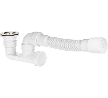 Сифон для душевого поддона регулируемый плоский MasterProf 1.1/2" х 40 с гибким соединением (гофротруба) 40х40/50 ИС.110694
