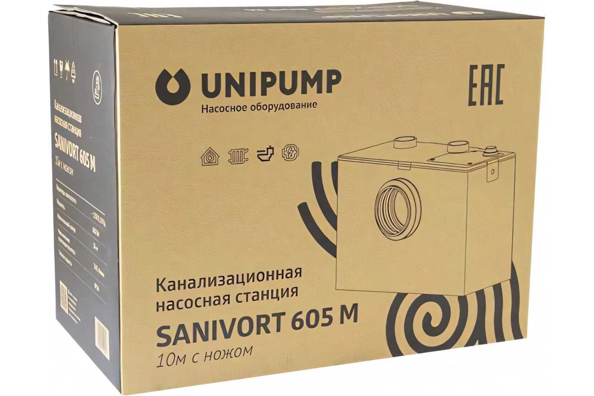 Канализационная насосная станция UNIPUMP SANIVORT 605 M 10м с ножом ...